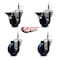 Service Caster 3.5'' Solid Poly Wheel Swivel 7/16'' Grip Ring Stem Caster Set 2 Brakes, 4PK SCC-GR20S3514-SPUS-PLB-716138-2-S-2 - alternate 5